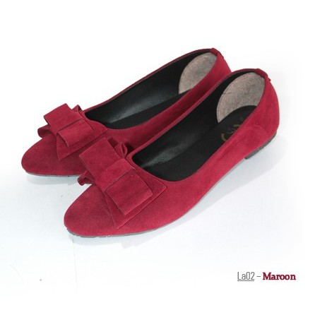 Sepatu Flatshoes Wanita Double Suede Pita