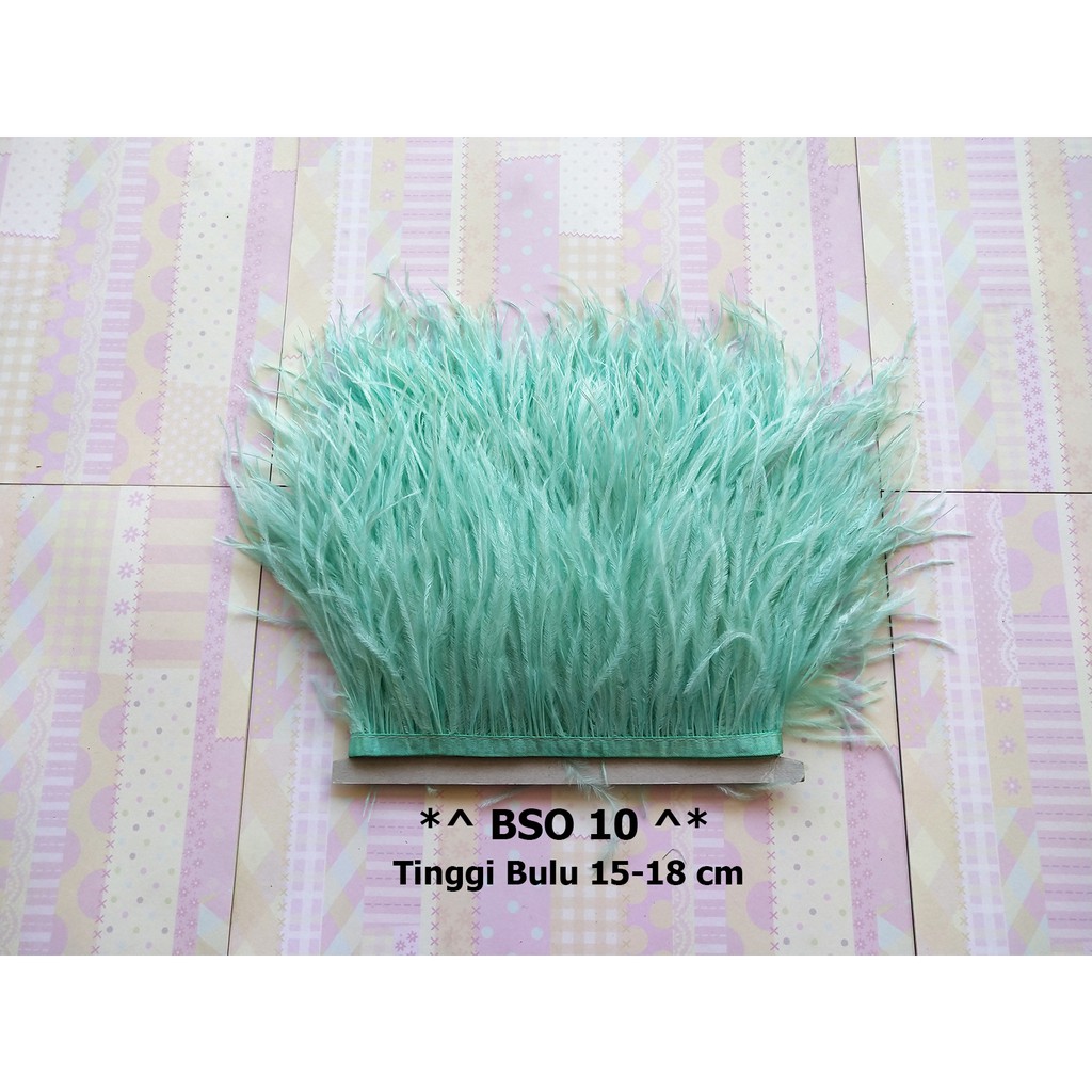 [1 METER] BULU OSTRICH TINGGI 15-18CM, RENDA BULU SINGLE OSTRICH BSO 10