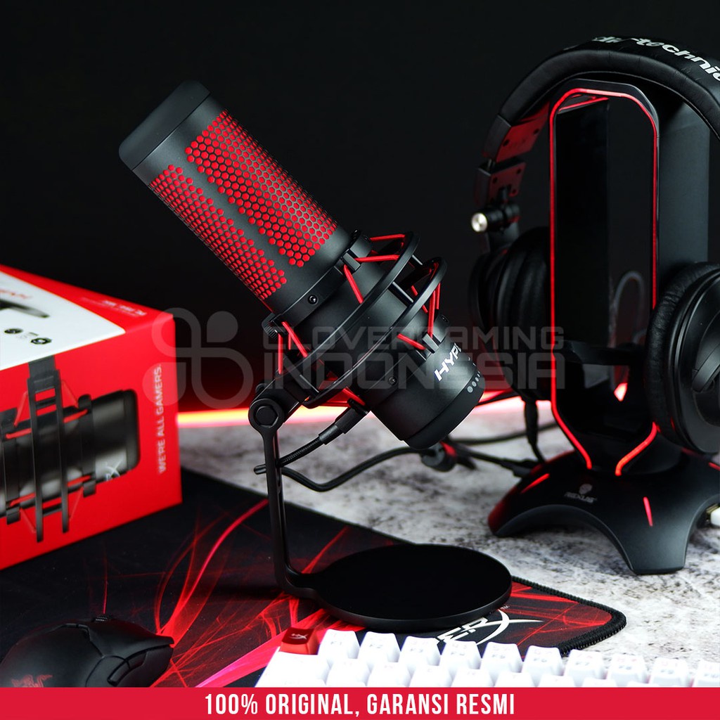 HyperX QuadCast Gaming Microphone RED LED USB Condenser Gaming Mic Quad Cast