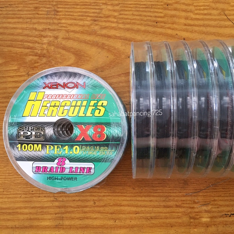 Senar PE Xenon Hercules X8 100m (0.20 mm s/d 0.40 mm)