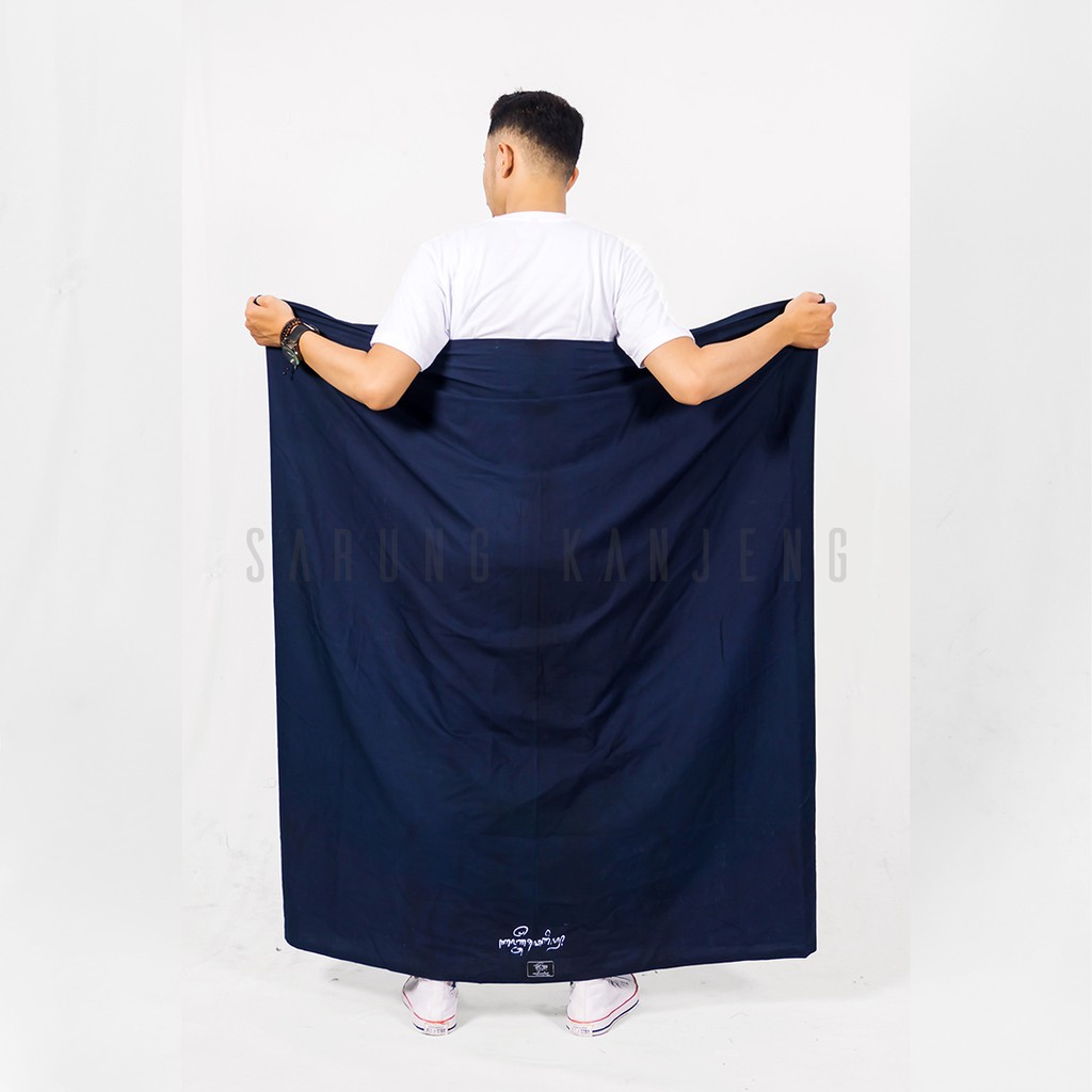 SARUNG KANJENG| SARUNG PURE NAVY|SARUNG POLOS BIRU NAVY ORIGINAL