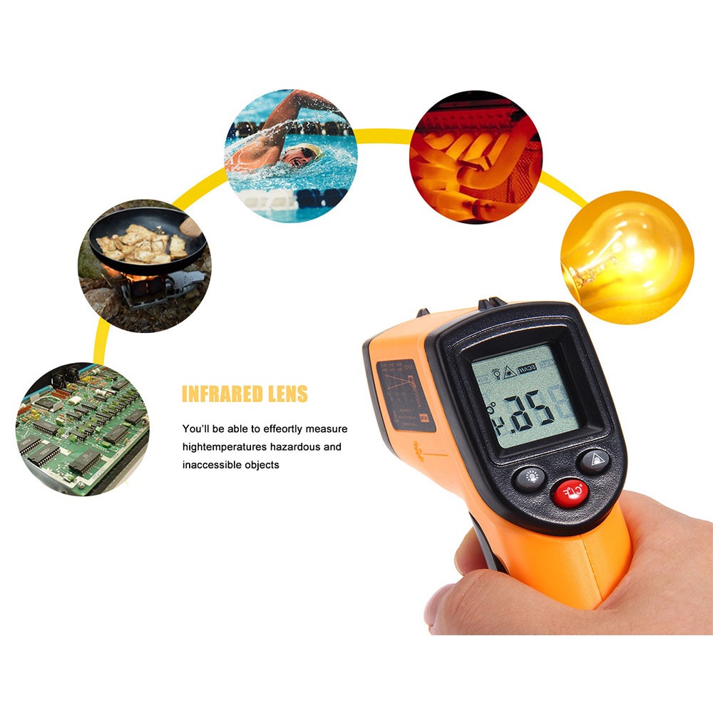 Thermometer Industri Laser Infrared Non Contact Termometer Benda Industrial Suhu Tinggi