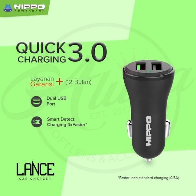 Hippo Lance Car Charger Fast Charging QC 3.0 Simple Pack