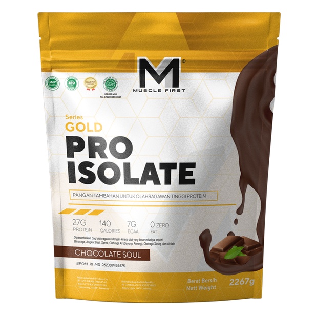 Muscle First Gold Series Pro Isolate Whey Protein 5lbs 2267g 64 Serving Suplemen Fitness