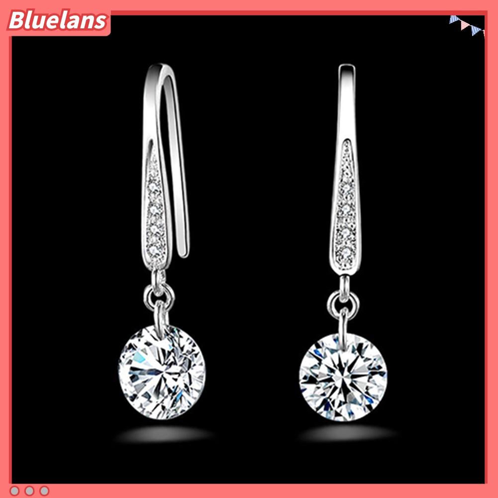 Anting Juntai 925 Sterling Silver Aksen Berlian Imitasi Untuk Wanita