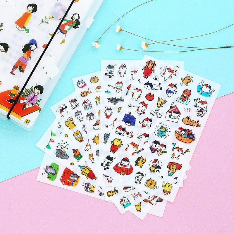 

INDORETAIL | 6 Pcs/set Lucu Kartun Pvc Kawaii Stationery Stiker DIY Sekolah Dekoratif Scrapbooking