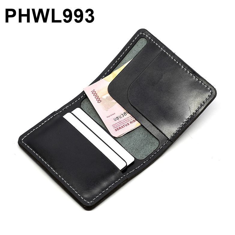 dompet kulit asli unik minimalis muat uang dan kartu tan - PHWL993