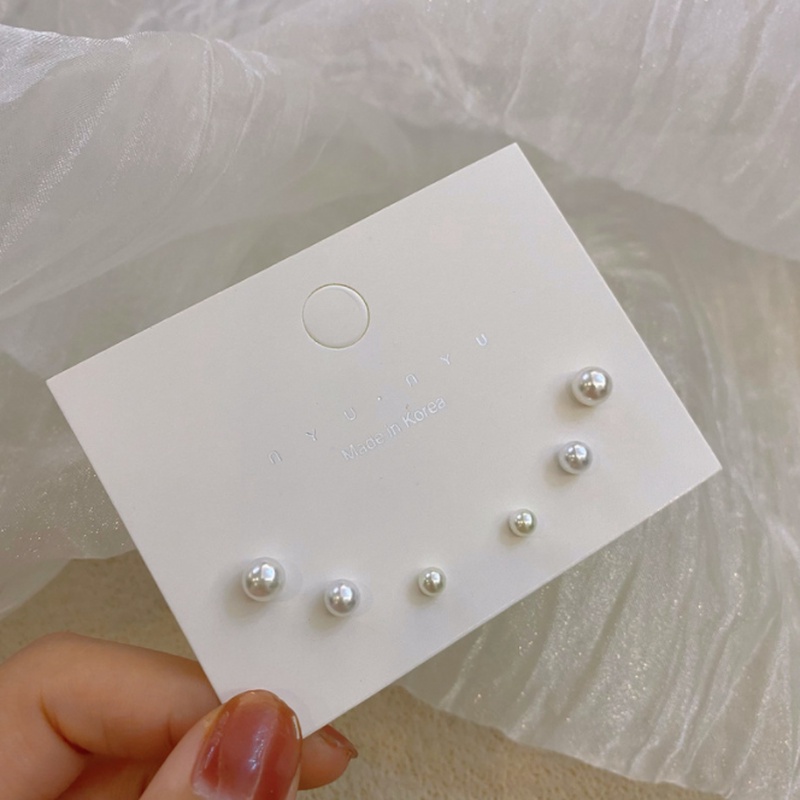 Magic789 6PCs Anting Tusuk Sterling Silver 925 Dengan Mutiara Kecil Untuk Wanita