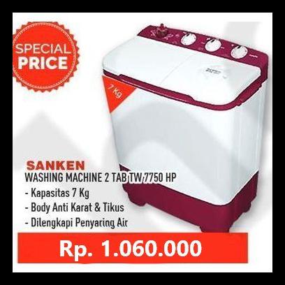 Sanken Mesin Cuci 2 Tabung 7Kg Tw-7750Hp