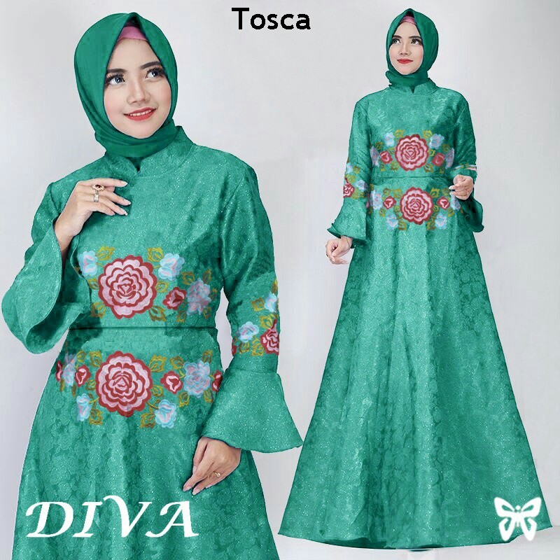 HOPYLOVY Gamis Wanita Diva Maxi | Maxi Dress Muslim | Fashion Muslimah