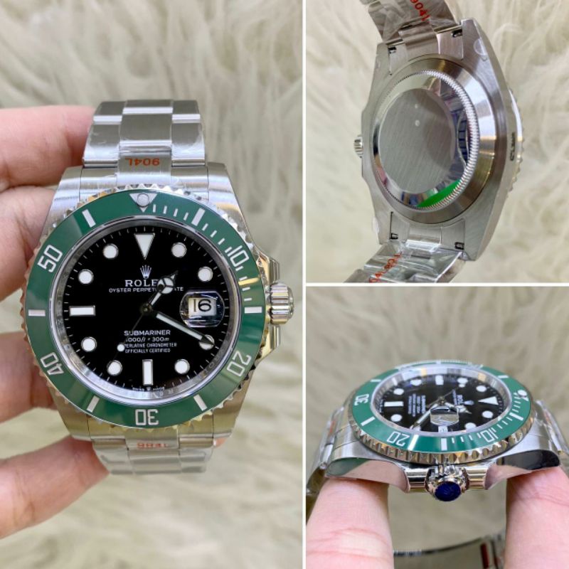 Jam Tangan Rolex Submarine EWF Factory Matic Clone Super Premium Graden AAA - Silver Plat Hijau