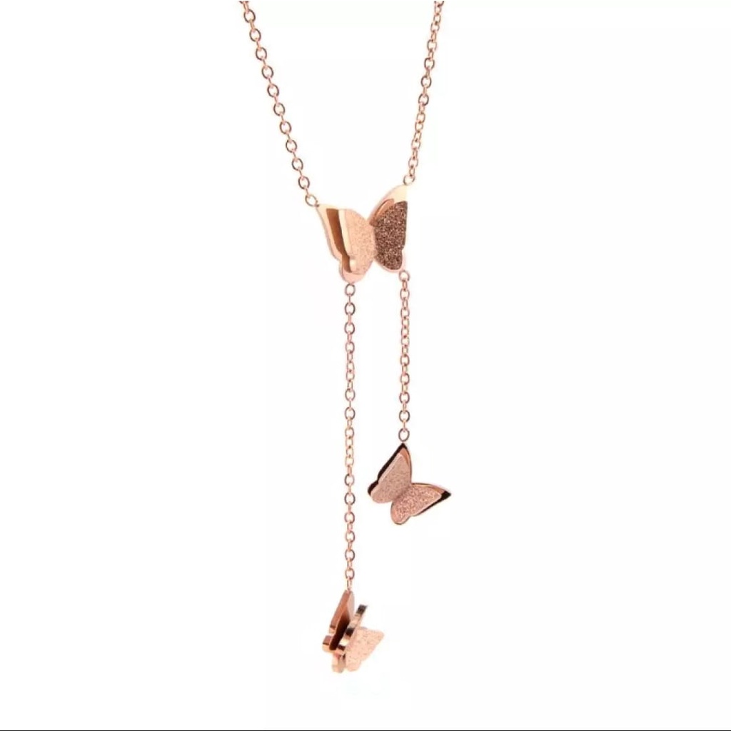 Kalung Titanium Premium model fuji liontin permata satu /Kalung wanita titanium anti karat Ala Korea Untuk Wanita Rantai Choker
