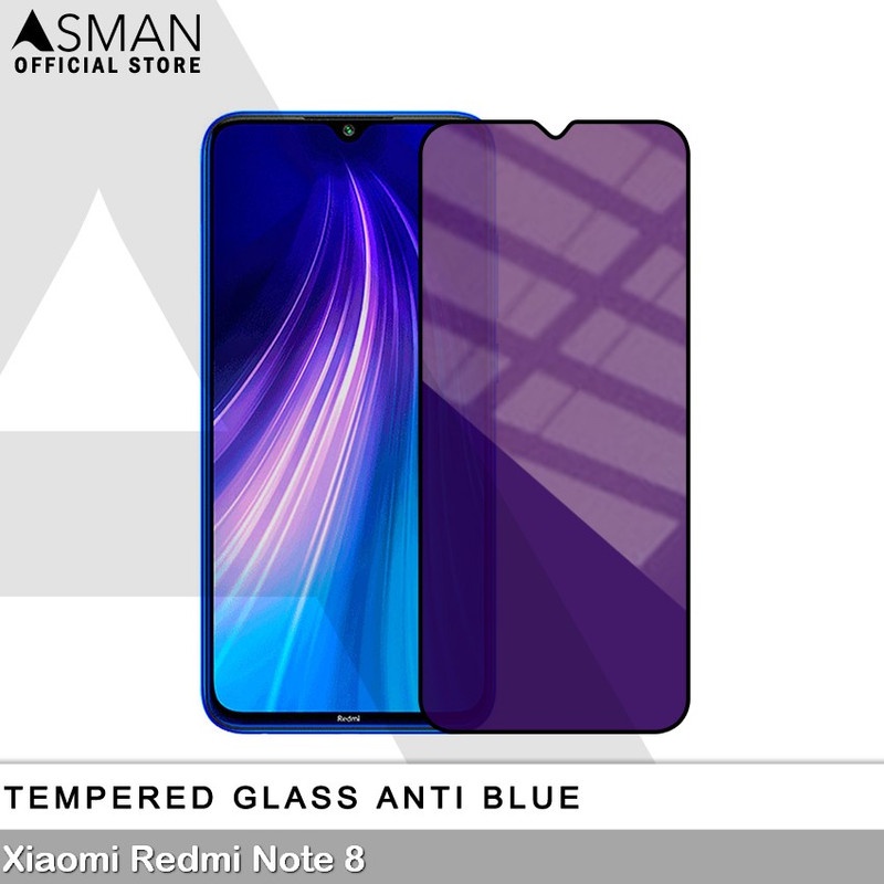 Tempered Glass Blue Light Full Lem Xiaomi Redmi Note 8 Anti Radiasi Screen Protector