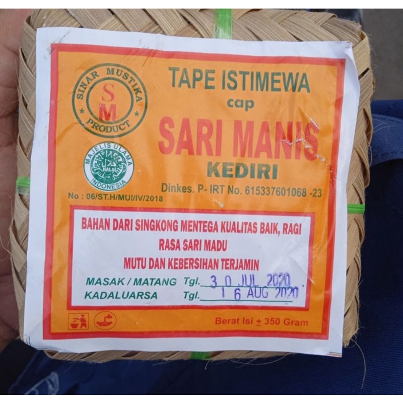 

Tape istimiwa cap sari manis kediri besek
