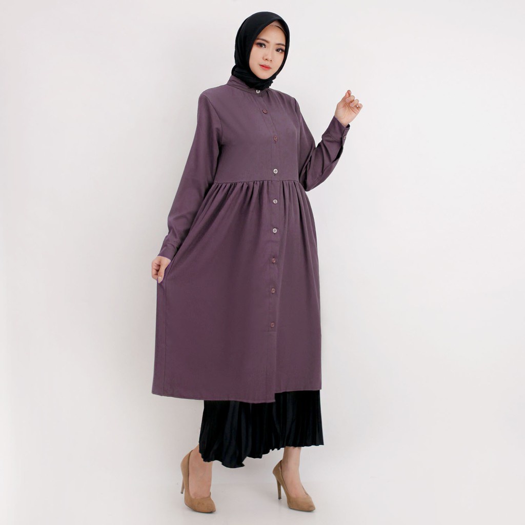 Long Tunik Polos Wanita Tunik Busui Sise L &amp; XL