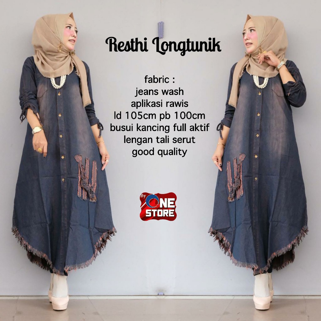 RESTHI LONG TUNIK VINI RAWIS JEANS GBM