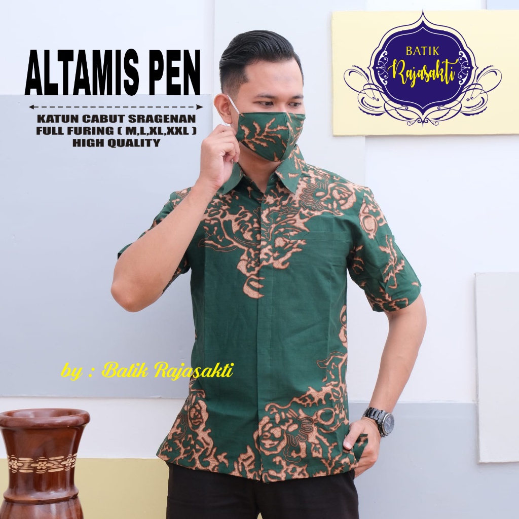 ALTAMIS Batik Solo Pria Kemeja Baju Lengan Pendek Panjang Premium Ekslusif Seragam Rajasakti