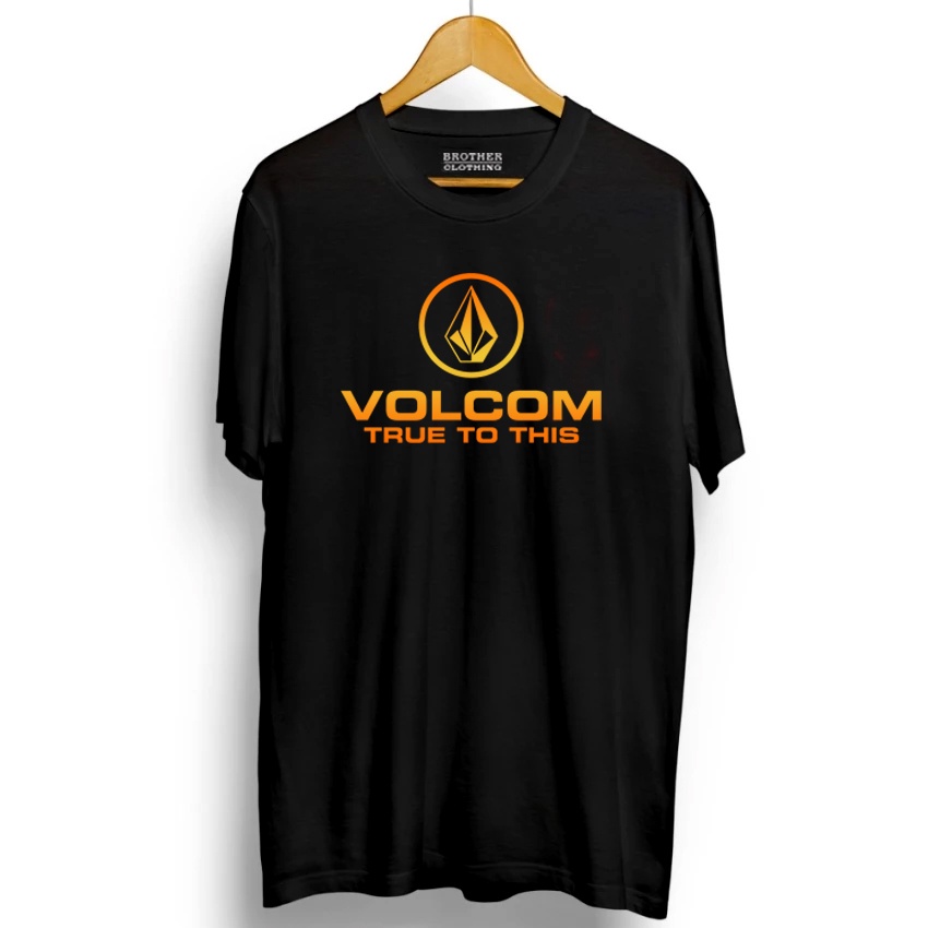 Kaos Distro Volcom Logo Black Gold - Premium High Quality