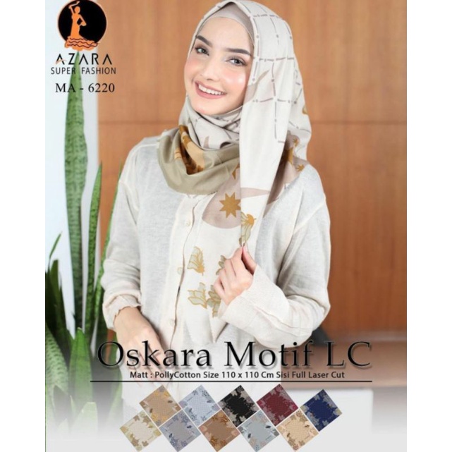 Jilbab Segiempat OSKARA MOTIF Laser Cut | Hijab Motif Segiempat OSKARA Laser Cut By Azara
