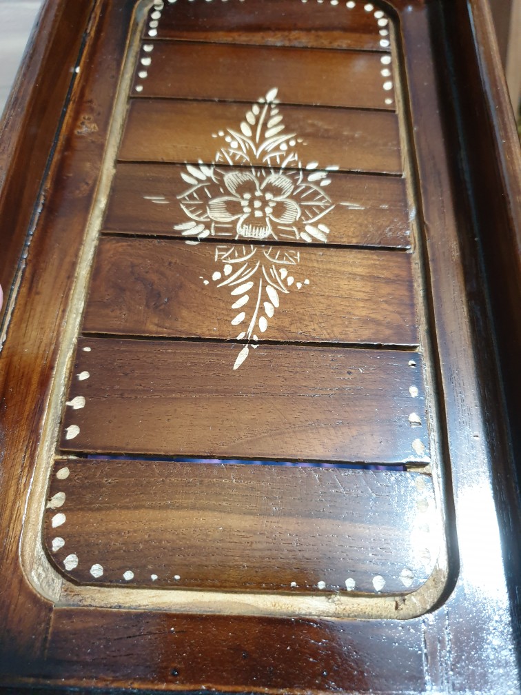 Satu Set Nampan Baki Kotak Kayu Jati Unik Antik Dan Unik