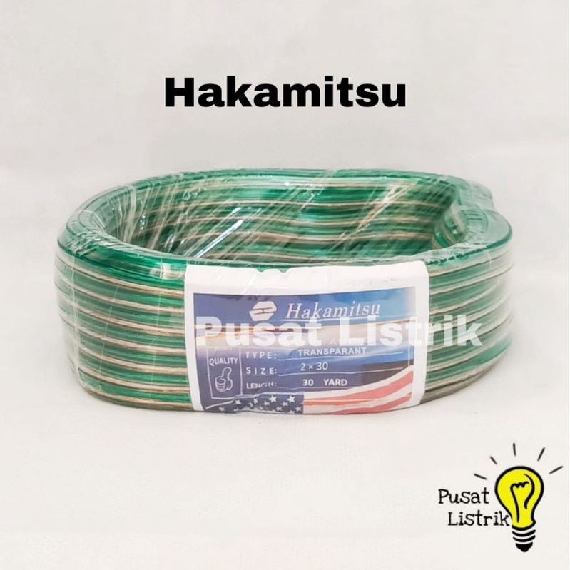 Kabel Listrik Transparan Serabut 2x30 30yard Per Roll Hakamitsu