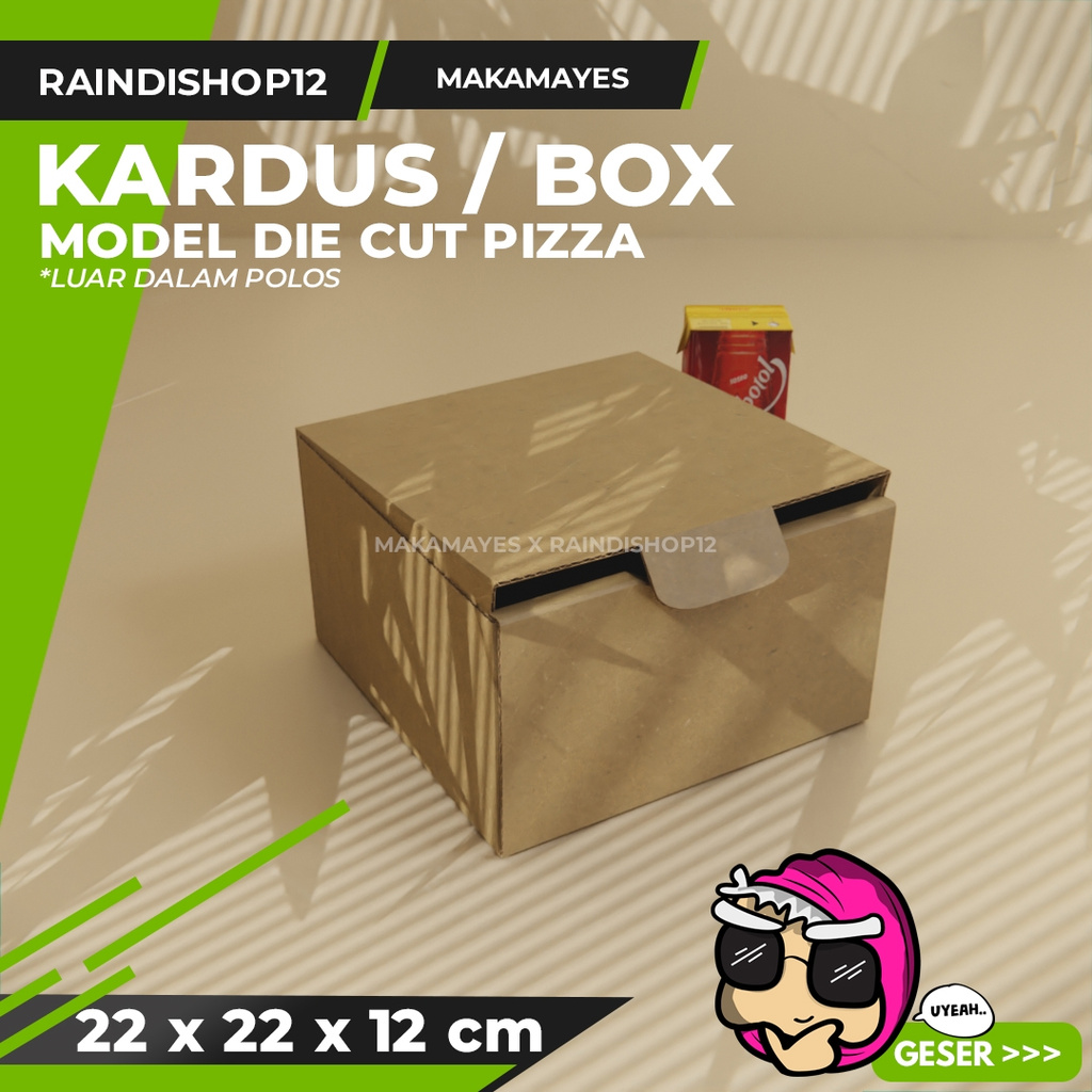 

(MIN 5 PCS) BOX 22 X 22 X 12 CM KARDUS DIE CUT PIZZA KEMASAN PACKAGING KADO