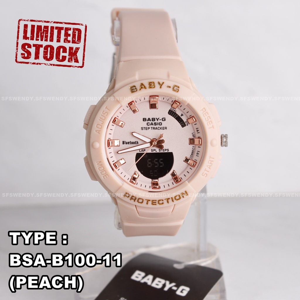 TERMURAH !!! Jam tangan wanita &amp; anak anak Baby-G BSAB-100 Pink Peach Lilac digital sproty anti air