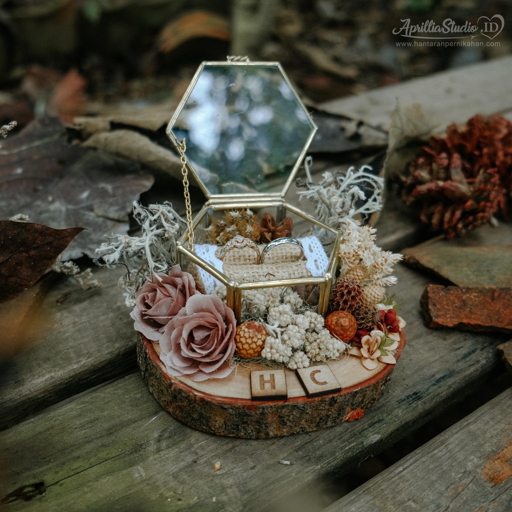 RING BOX | KOTAK CINCIN LAMARAN | HEXAGON MINI RUSTIC NEW