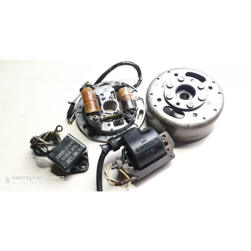 PENGAPIAN SET MAGNET SPUL COIL CDI ORI SUZUKI RC100 BRAVO TORNADO CRYSTAL PNP SATRIA 2TAK TERLARIS