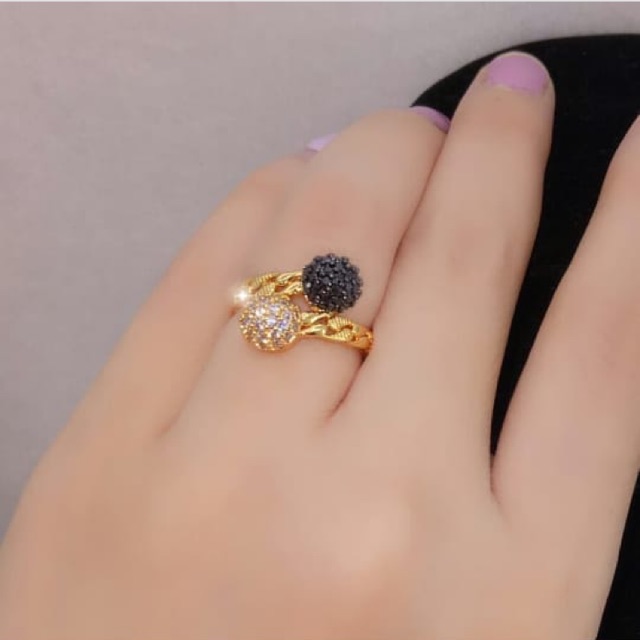 Cincin replika diamond mix black diamond