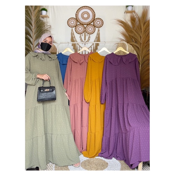 GAMIS DELISA ONETONE/DRESS WANITA/BUSANA MUSLIM WANITA TERBARU/GAMIS KONDANGAN/GAMIS MEWAH TERMURAH RUBIAH