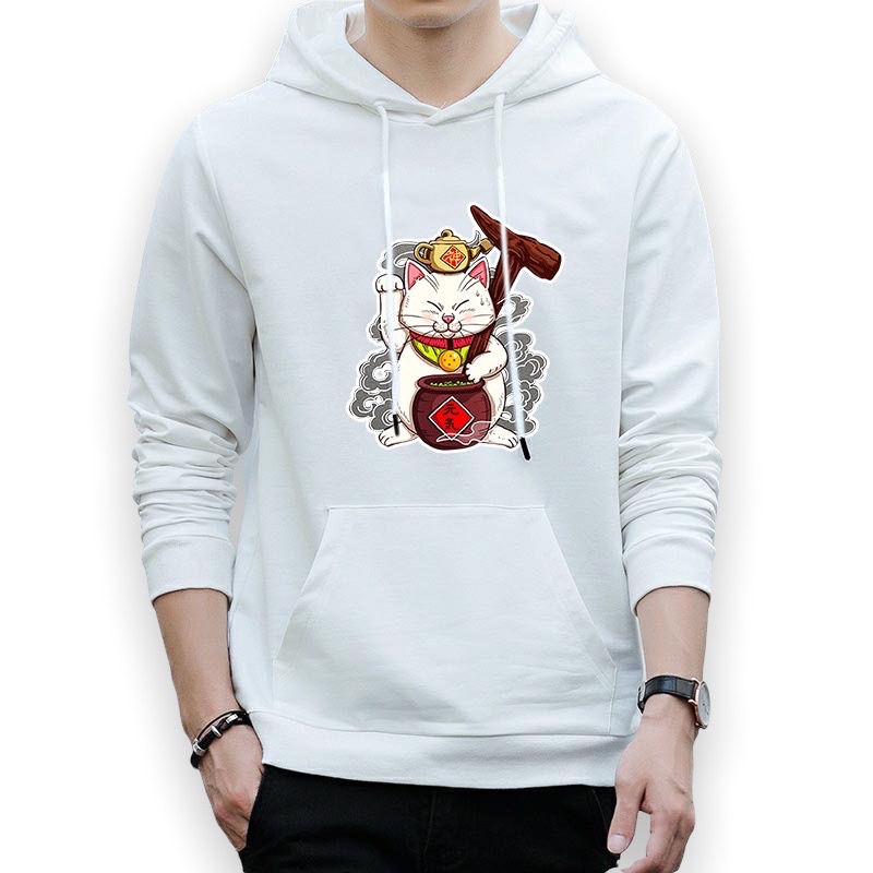 Lilipop.id Sweater Pria Maneki Neko Hoodie Outwear Jumper