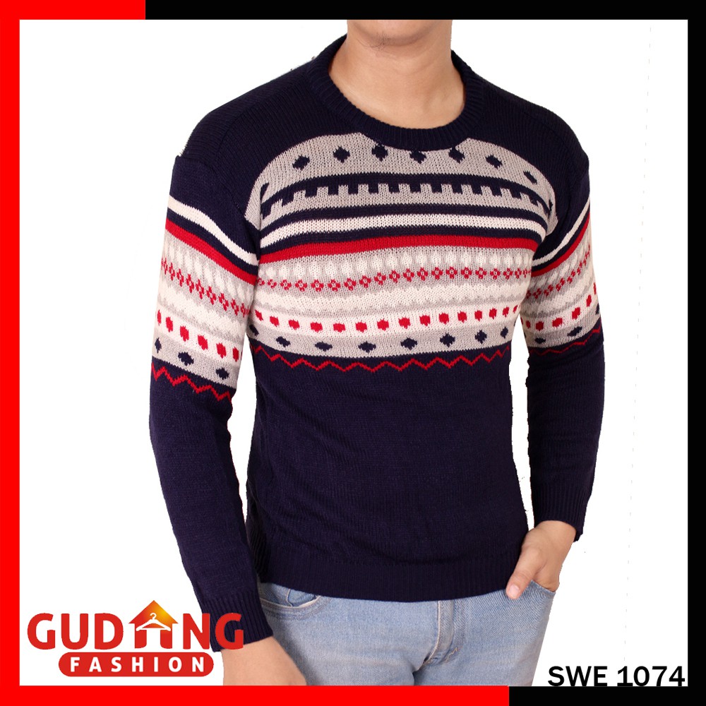 Sweater Motif Tribal Pria - SWE 1074