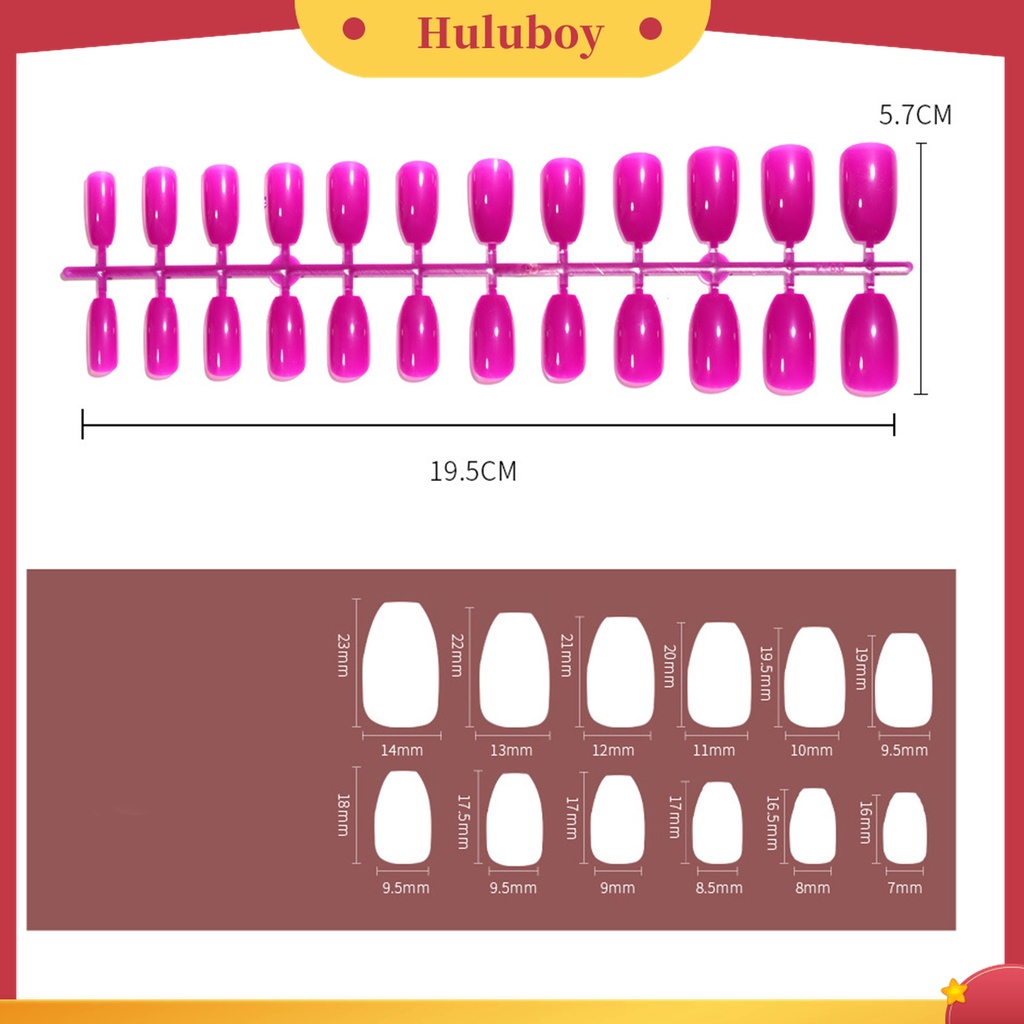 Huluboy Huluboy♡ 24pcs / Lembar Kuku Palsu Buatan Bahan Plastik Tahan Gores Tahan Jatuh Untuk Profesional