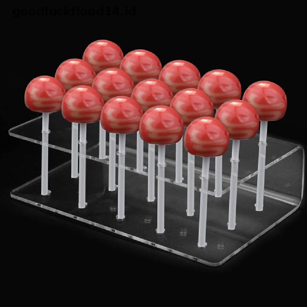 Stand Holder Display Permen Lolipop Kue 15 Lubang Bahan Akrilik Bening