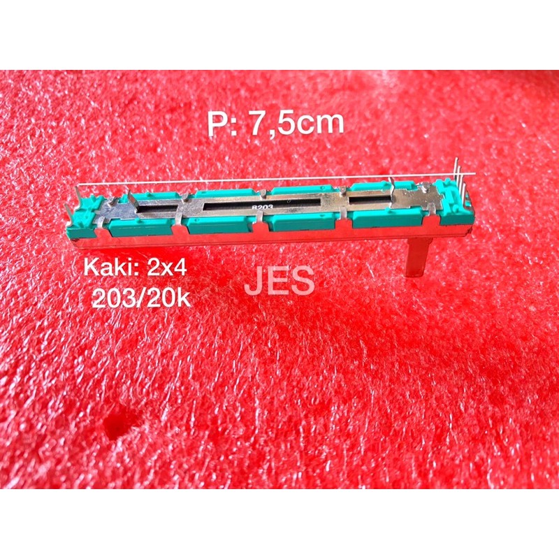 Potensio Geser Panjang 7.5cm Lebar 1cm Kaki 2x4 Stereo B203/20k