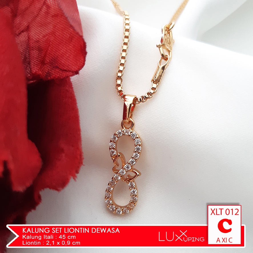 XLT 012 Kalung Liontin Xuping Dewasa 45 cm Aksesoris Wanita Lapis Emas Luxx Xuping