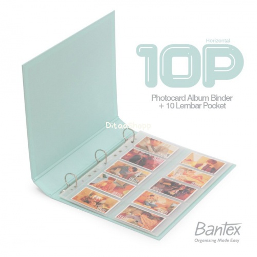 

Bantex Photocard A4 3 Ring Binder Sleeve Pocket Tropica Aqua #8312P - Binder+1Pak 10P 095