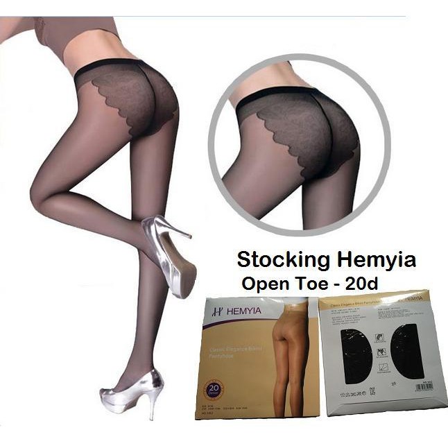 Stocking Ultrathin Toe-Pantyhose - Hitam Hemyia