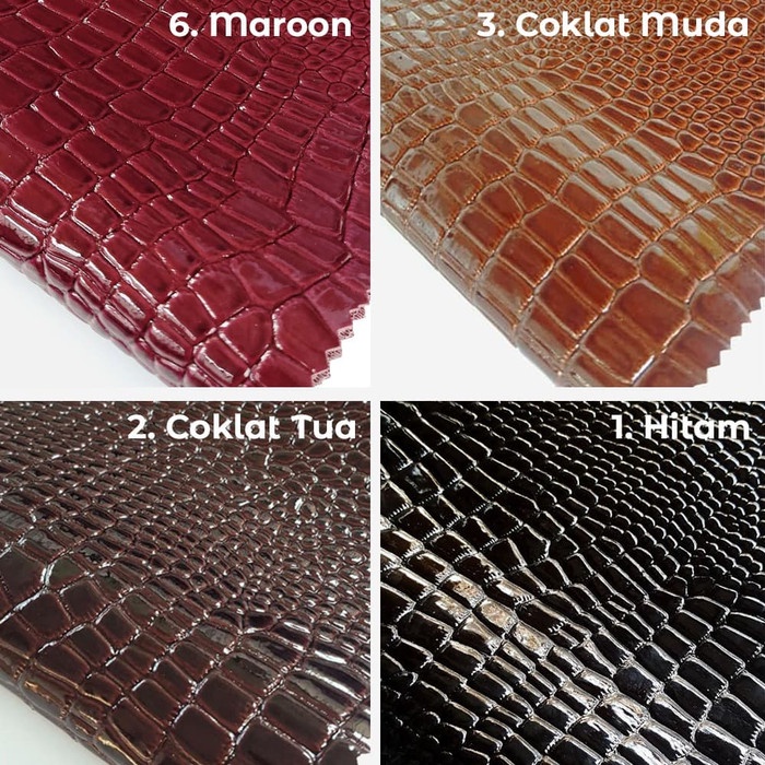 Jual bahan imitasi Kulit / Bahan Kulit Sintetis Vinyl Croco Kulit imitasi Motif Buaya Crocodile