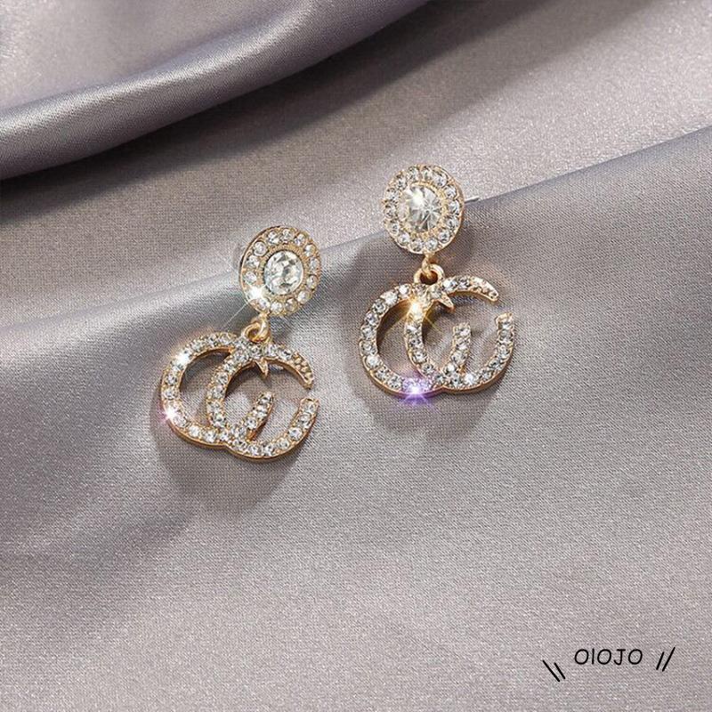 【COD】Anting Tusuk Sterling Silver 925 Hypoallergenic Hias Berlian Imitasi Mewah Untuk Wanita