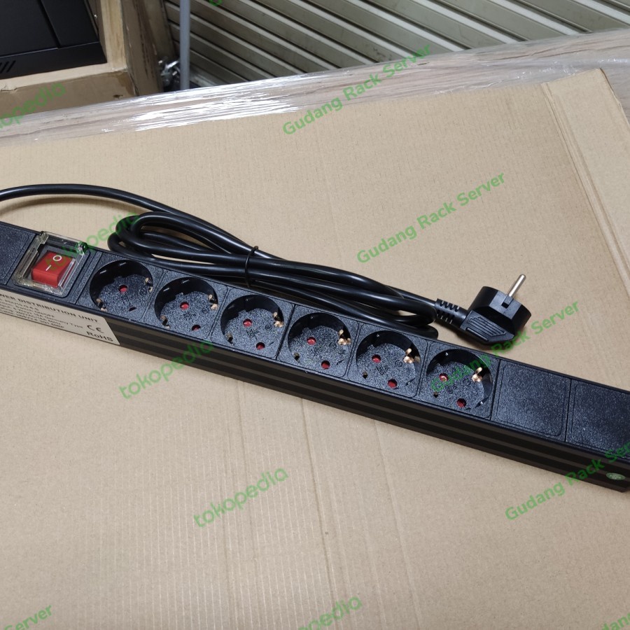 PDU 6 port Rackmounted 19inch 1U power distribusi unit