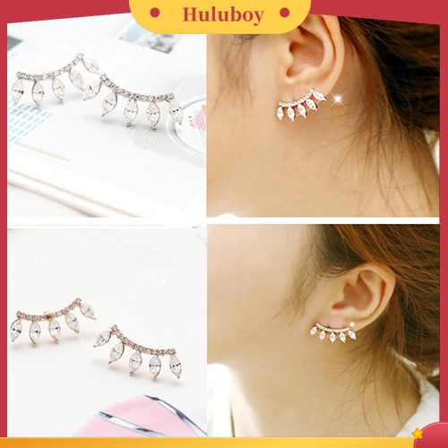 Hu Hu Hu Hu Hu Alat Bantu Pasang Kacamata♡ Anting Tusuk Lapis Silver Model Mahkota Dengan Berlian Imitasi Untuk Wanita