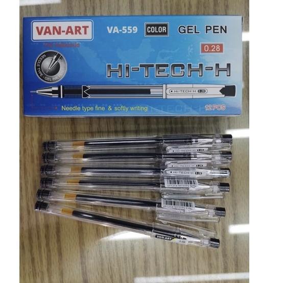 

Bagus Dipakai.. (Harga 12 pc) Bolpen Hi tech HITAM V-559 (1 kotak isi 12pcs) / gel pen 0.28