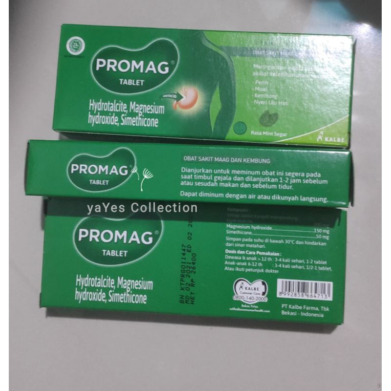 Promag Obat Sakit Maag 1 Blister 12/10 Tablet Kunyah Kembung Perih Mual Nyeri Ulu Hati Mint 6+ thn