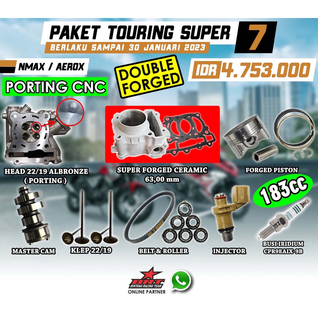Paket Touring Super 7 BRT Bore Up Nmax N Max Aerox