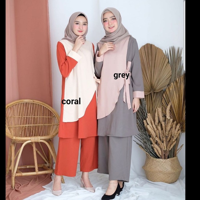 FIONA SET MUSLIM | SETELAN CELANA MUSLIM WANITA | SETELAN MUSLIM