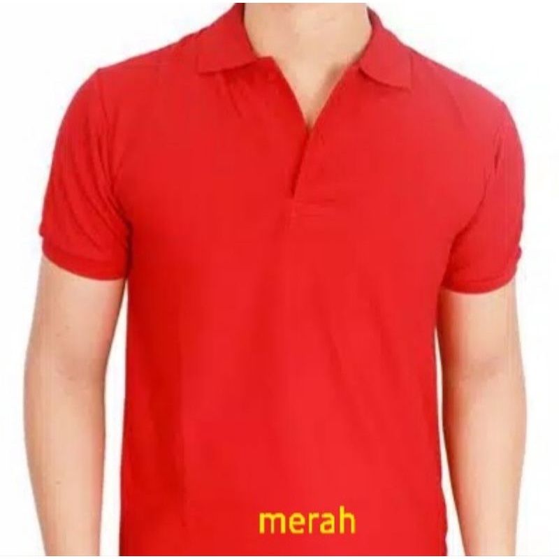 KAOS POLO SHIRT/KERAH POLO POLOS (A)-merah