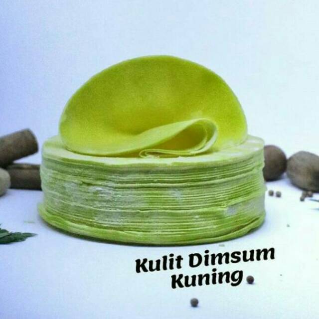 Kulit Dimsum Isi 25 Lembar Kulit Gyoza Kulit Pangsit Bulat 8cm Warna Kuning