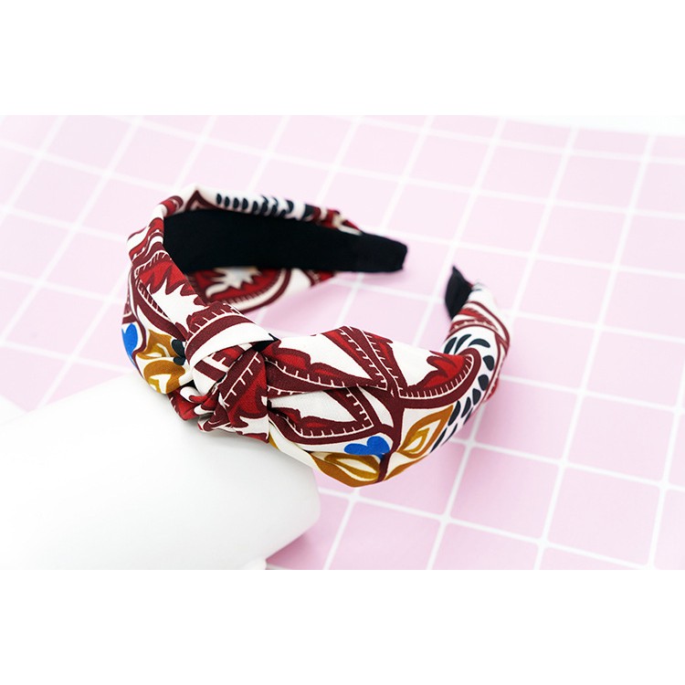 ☀ Sunly ☀ A088 Bando Pita Motif Twist Simpul Bandana Ikat Rambut Mandi Fashion Korea Import